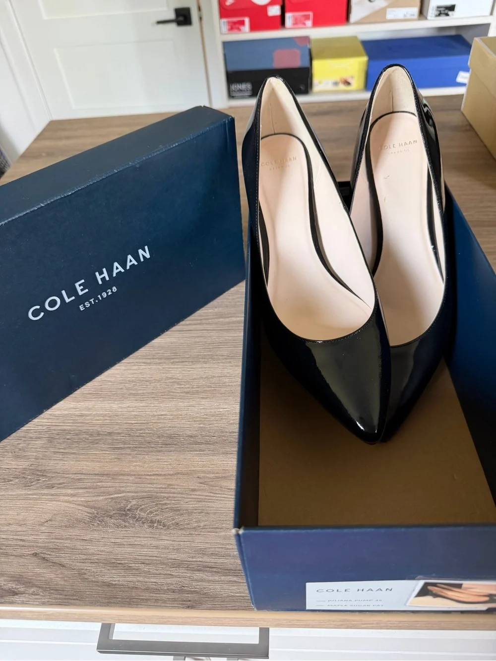 Like New Cole Haan Juliana Black Patent Leather Pointed Toe Pumps Size 9